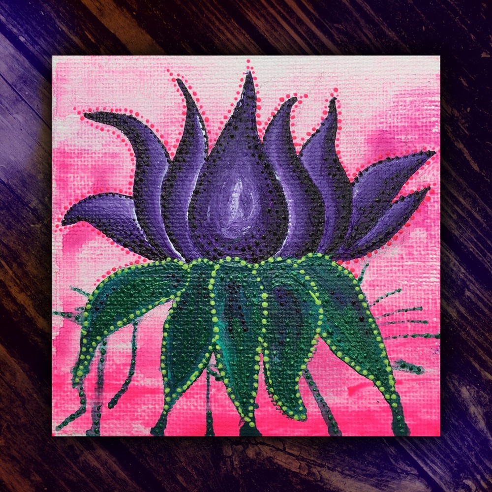 Small Purple Lotus Painting